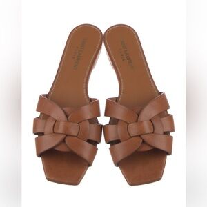 Saint Laurent Tan Leather Women's Sandals